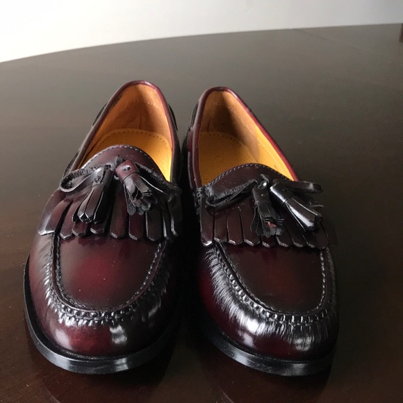 Cole Haan Burgundy Leather & bib Tassels 8D Loafer main image 4